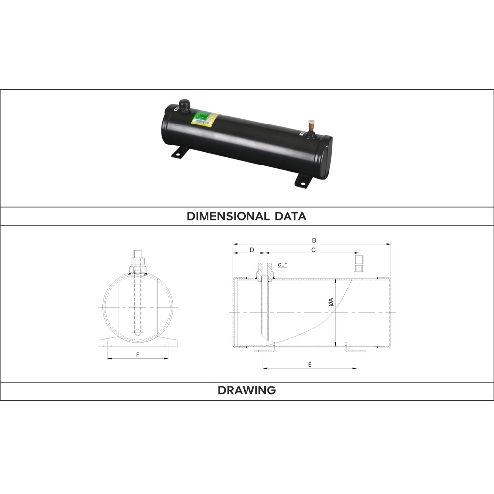 Liquid Refrigerant Receiver Horizontal